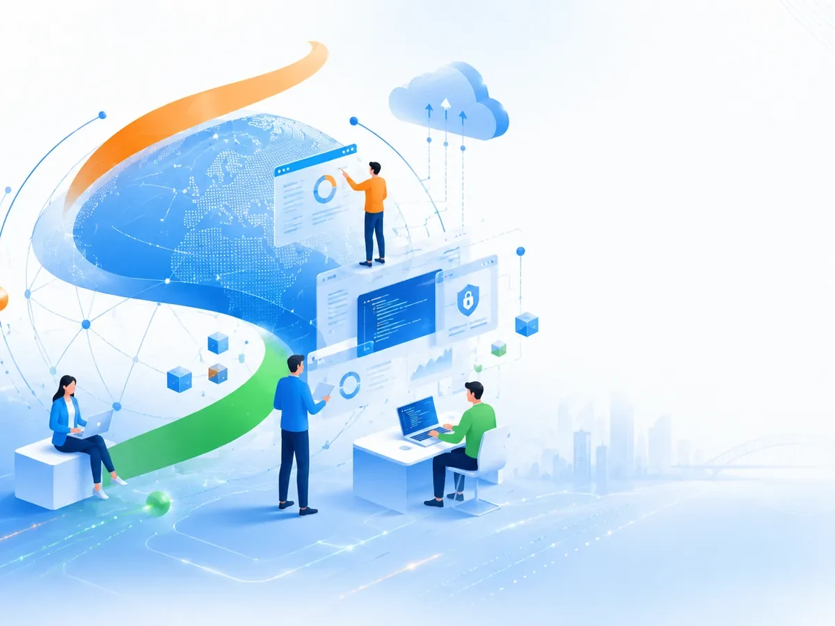 Srushti digital engineering, cloud and connected-platform illustration
